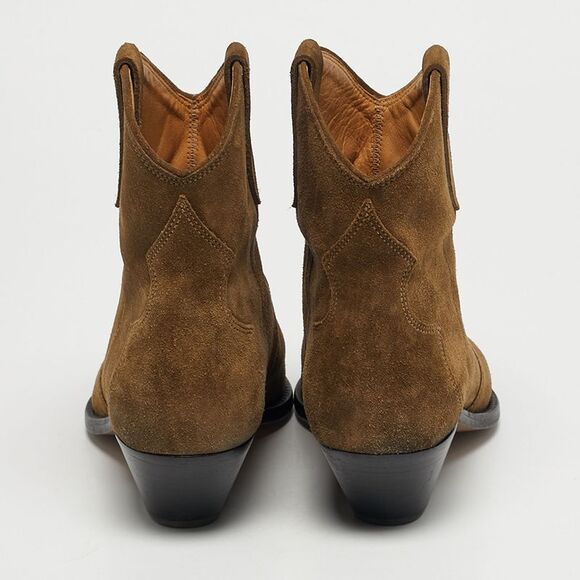 Isabel Marant Dewina Size 39 Green Suede Ankle Length Boots - Picture 5 of 7